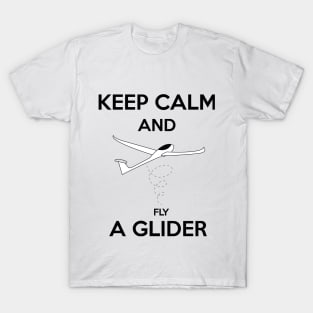 Keep Calm and Fly A Glider Design T-Shirt